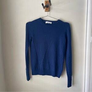 Everlane Women's Crew Neck 100% Cashmere Sweater in Deep Blue